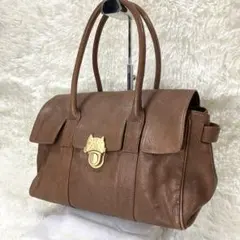 美品✨A4可　ツモリチサト ハンドバッグ　カリヤネコ レザー 水牛　肩がけ可のサムネイル