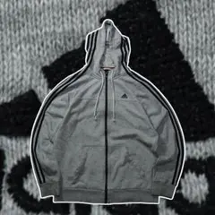 00s adidas ジップパーカー スリーストライプ パフォーマンス y2k