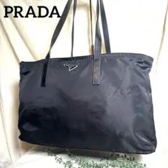 PRADAプラダ✨トートバッグ ナイロン レザーハンドル 黒 肩掛け　A4可