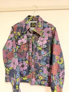 め*ん様 ★希少★Needles 総柄フラワー デニムジャケット バタフライボタのサムネイル