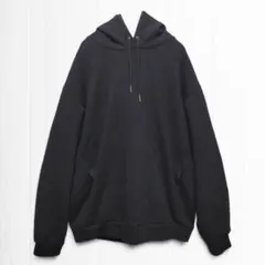 3681【GU】ダブルフェイスビッグプルパーカ フーディー 黒 S ユニセックス