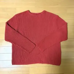 (新品 未着用)【ZARAザラ】リブ編みニット セーター メンズ レディース 赤