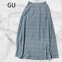 ＊GU＊ジーユー【L】フラワープリントフレアロングスカート 花柄　総柄
