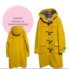 【ロンドントラディション】イギリス製♡希少ダッフルコートフード付【F】牛革水牛角