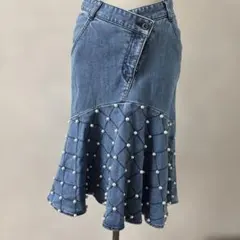 美品♡ パール装飾 デニム マーメイドスカートのサムネイル
