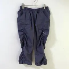 5554 HUITIEME 8e ギャザーパンツ　ドロスト　クロップド　Ｌ　紫のサムネイル