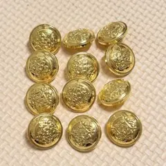 金色 ゴールド エンボス ボタン 紋章 約18mm×12個