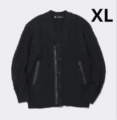 GU×UNDERCOVER ケーブル編みカーディガン XL 黒