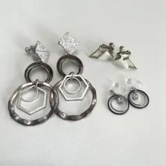 【美品】クール系 イヤリング 3点セット モード シンプル 大人デザインのサムネイル