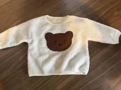 くまモチーフ ボアトレーナー ホワイト