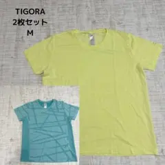 TIGORA 2枚セット Tシャツ フィットネス スポーツウェア 派手 M