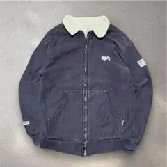 USA製 裏サーマル ジップパーカー ネイビー ダブルフェイス 00s