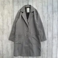 E hyphen world gallery グレー 薄手膝下コート【F】