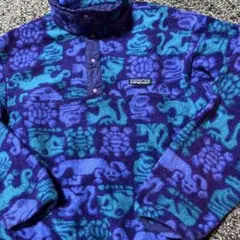 激レア アニマル柄 USA製 パタゴニア フリース スナップT ヴィンテージ