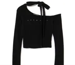 アンドマリーNana ribbon oneshoulder tops BLACK - メルカリ