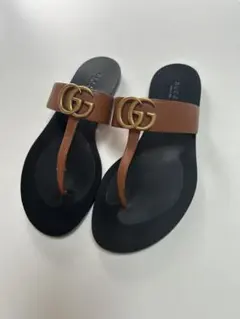 グッチGUCCI シェリーライン トングサンダル ブラック サイズ9 - メルカリ