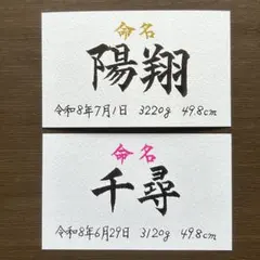名刺サイズ 命名書 オーダー命名書 手書き文字 手書き命名書 書道作品のサムネイル