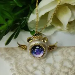 本真珠　淡水ボタンバロックパール　ペンダントのみ　セーラームーン風天使フェアリー