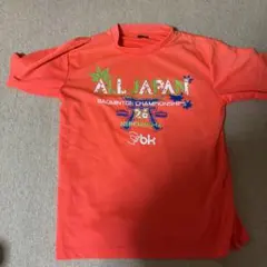 オレンジ バドミントン シャツ ALL JAPAN 76 HIROSHIMA