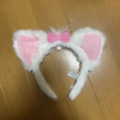 猫耳カチューシャ ピンクリボン付き　マリーちゃん
