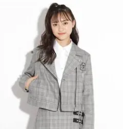 ピンクラテ★チェックライダースジャケット★卒服 卒業式 ブレザー フォーマル