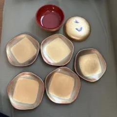 金色の漆塗り 菓子器セット