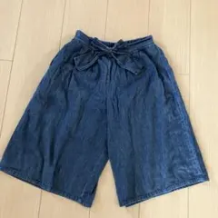 デニムリボン付きハーフパンツ