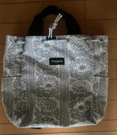 花柄トートバッグ グレー系