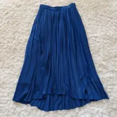 heliopole　フィッシュテールプリーツスカート　36　ブルー◆A1435