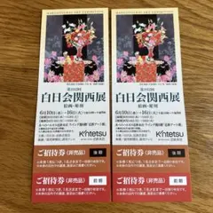 第102回白日会展 招待券 2026年関西展、２枚分、 6/10〜6/16のサムネイル