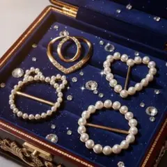 4点セット ブラウス コーナーバックル スカーフリング ゴールドカラー