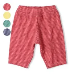 moujonjon ギンガムチェックニットサッカー5分丈パンツ