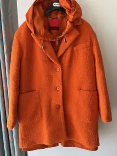 マックスマーラ　コート　maxmara 大きめ　オレンジ系　フード付き　アウター