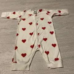 プチバトー　ハート柄ロンパース