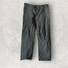 メンズパンツ チェック柄 イージーパンツ (L) グリーン系 カジュアル