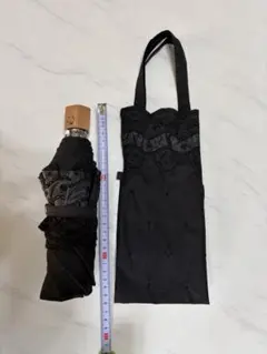 LANVIN　ランバン　折りたたみ傘　雨晴兼用　ブラック　レース　UV対策のサムネイル