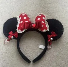 ディズニーカチューシャ ミニー イヤリング ドット カチューシャ レッド 赤