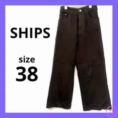 SHIPS ワイドパンツ ブラウン SHIPS デニム サイズ38 レディースのサムネイル