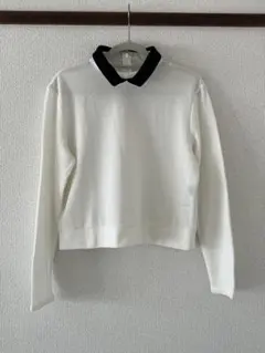 JEANASIS ホワイト ブラック 襟付き長袖 トップス