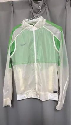 ナイロンジャケット 透明/緑 フルジップ