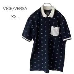 【美品】VICE VERSA　バイスバーサ　ポロシャツ　ゴルフ　XXL ネイビー