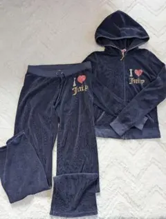 【Y2K】Juicy Couture パイル地ジャージ セットアップ ネイビーのサムネイル