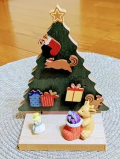 ナチュラルキッチン クリスマス 木製スタンドツリー&オブジェ 3点セット