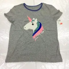 GAP 子供用 160cm トップス 半そで Tシャツ グレー ユニコーンロゴ