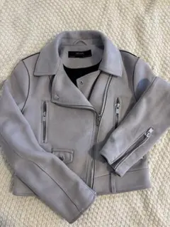 ZARA BASIC グレーライダースジャケット