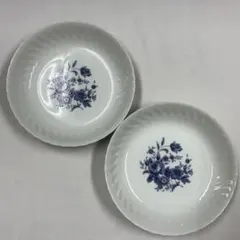 HOYA 中深皿　2枚セット　中皿　19㎝　青い花柄のサムネイル