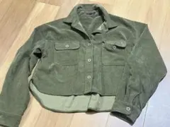 URBAN RESEARCH オリーブ コーデュロイ クロップドシャツ