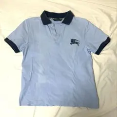 【古着】Burberry London ブルー ポロシャツ