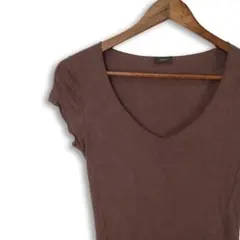 JOSEPH フランス製 VネックTシャツ S ブラウン きれいめカジュアルのサムネイル