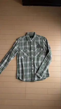 F.C.Real Bristol 長袖ネルシャツ S グリーン系チェック